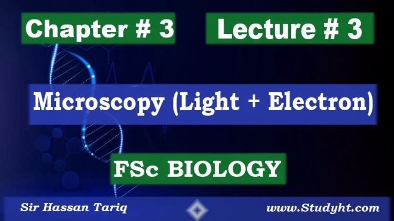 FSc Biology Part 1  Chapter 3 (Lecture 3) Microscopy (Light + Electron)